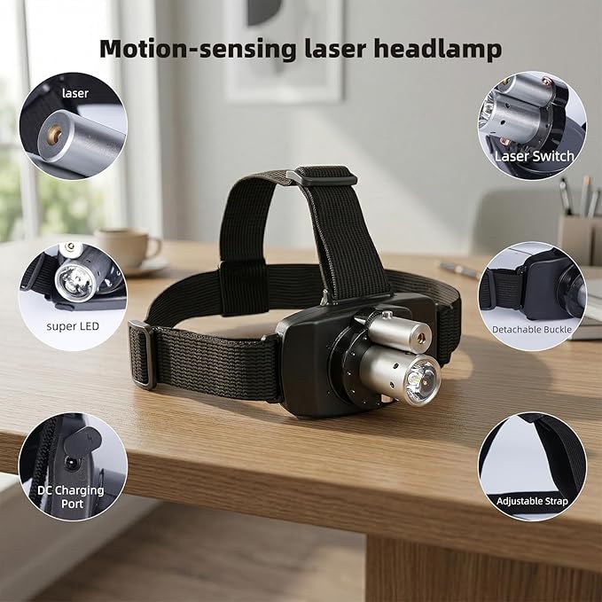 Mustools 2026 New Rechargeable LED Laser Headlamp Physical Therapy Headlamp - Image 3