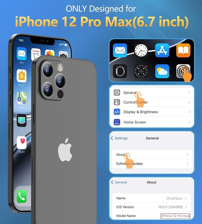 Design for iPhone 12 Pro Max Case Waterproof, Full Body Underwater Dustproof - Image 2