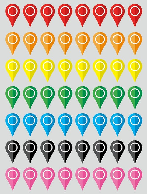 0.5x0.8 inch 56 PCS Map Location Position Stickers by Poskornwel