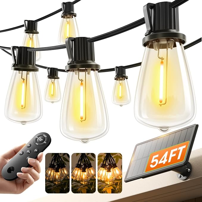 KYY 54FT Solar String Lights Outdoor Waterproof by KYY