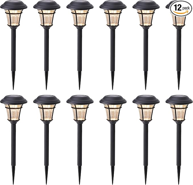 MAGGIFT 12 Pack Solar Pathway Lights Outdoor Solar Garden Lights by MAGGIFT