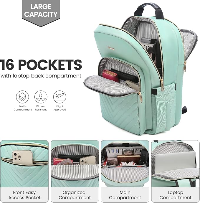 LOVEVOOK Laptop Backpack for Women 18.4 inch, Cute Womens Travel Backpack Purse - Image 2
