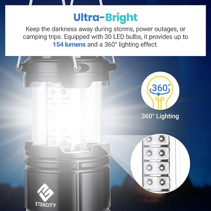 Etekcity Lantern Camping Essentials Lights, Led Flashlight - Image 2