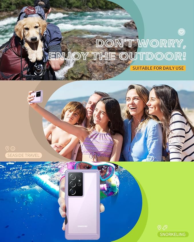 Lanhiem for Samsung Galaxy S23 Ultra Case, IP68 Waterproof Dustproof Case - Image 7