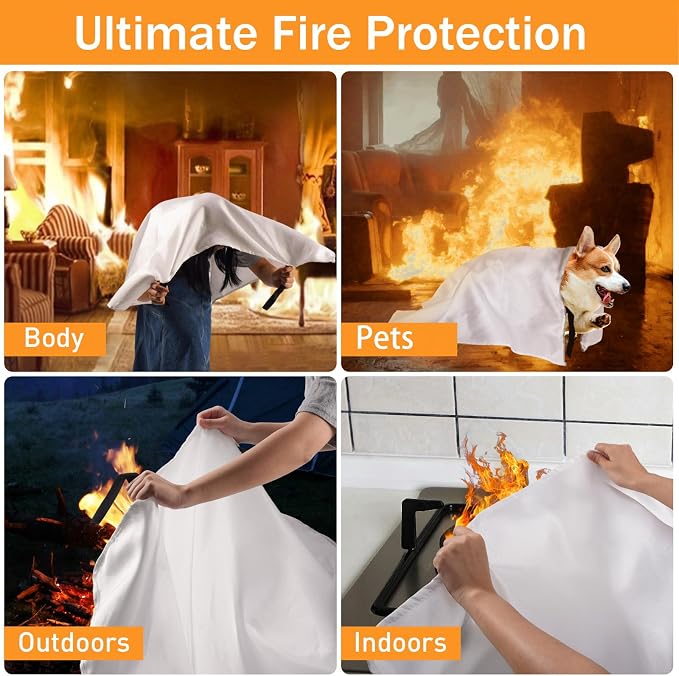 Mondoshop Fire Blanket for Home Kitchen Camping 12 Pack Emergency Fire Blanket - Image 2
