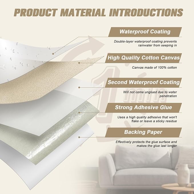 OAZ Canvas Repair Patch Self-Adhesive Fabric Patch, 9x11 Inch 2 Pcs, Waterproof - Image 2