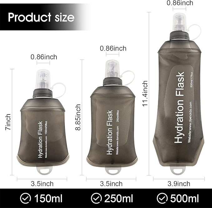 WILDREEDS 150ml Soft Flask, TPU Collapsible Soft Water Bottle - Image 5