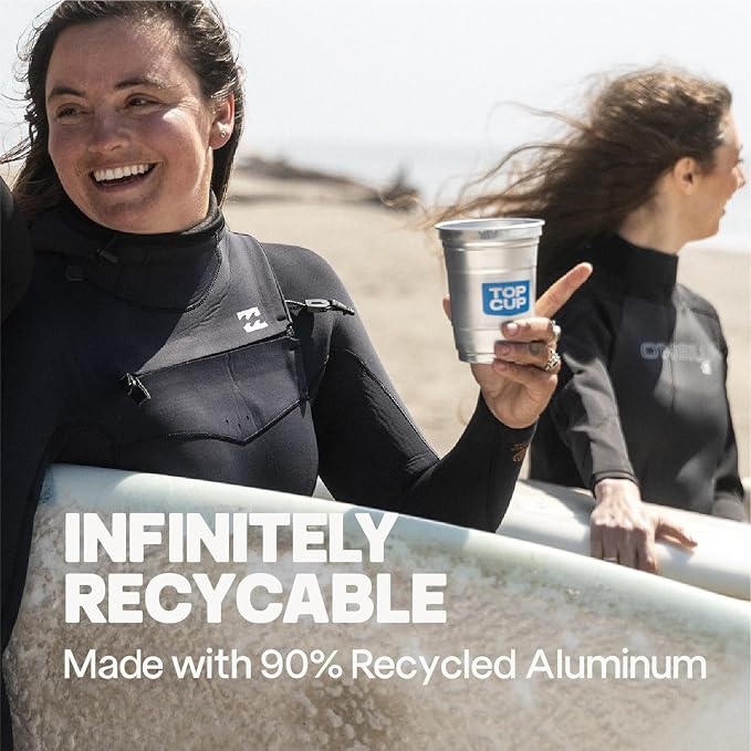 Top Cup Aluminum Cups, 12 oz Reusable Party Cups, Cold-Holding, Recyclable - Image 6