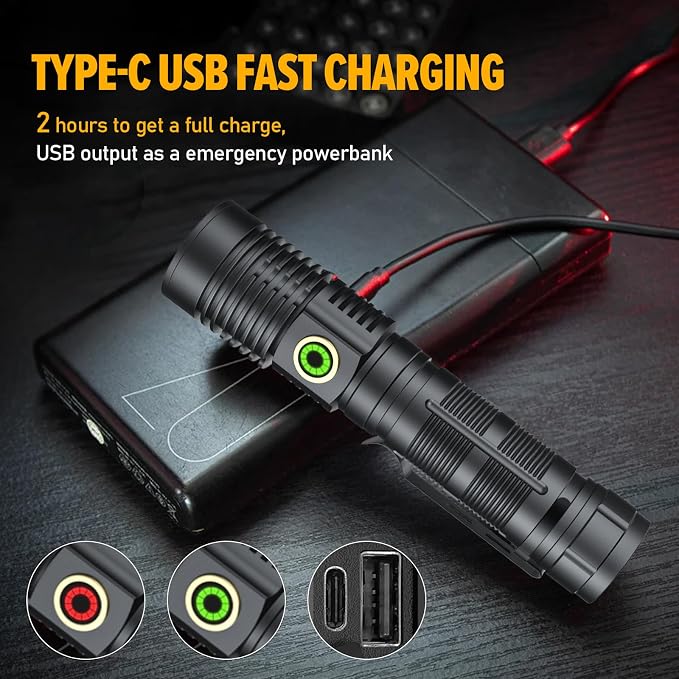 Hoxida Rechargeable Magnetic Flashlight High Lumens - Image 3