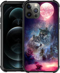 for iPhone 11 Pro Case, Star Two Wolfs Howling Pattern Graphic Design Girl Boy by FKBRCL4U