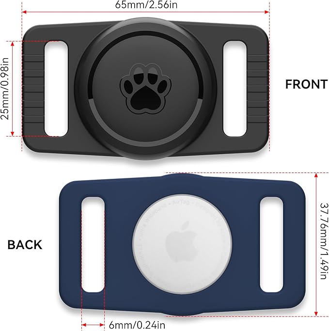GOCII for Airtag Dog Collar Holder 2 Pack, Waterproof Dog Collar Holder for - Image 3