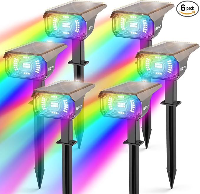LEREKAM Color Solar Lights Outdoor Waterproof Spotlights by LEREKAM