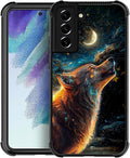 for Samsung Galaxy S21 Case, Star Cave Hungry Wolf Pattern Graphic Design Girl by FKBRCL4U