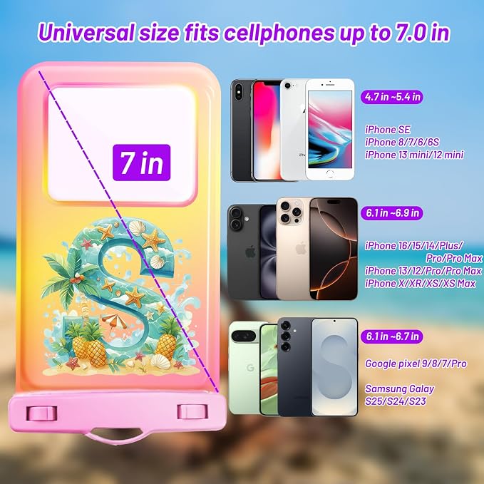 Personalized Initial Waterproof Phone Pouch Case - Image 2