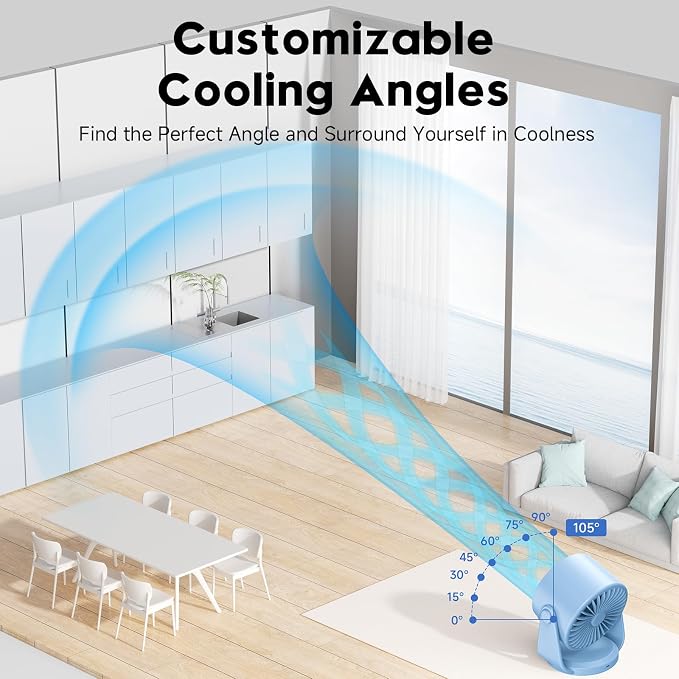 YOSHENMO Desk Fan, Turbo Table Fan - Image 6