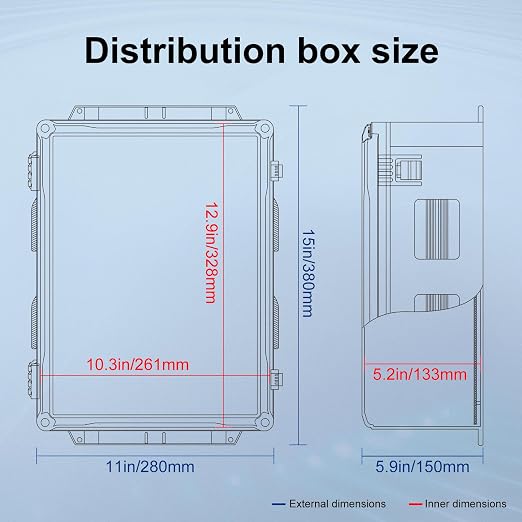Namunanee Outdoor Electrical Junction Box, ABS Water Resistant Enclosure - Image 7