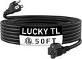 LUCKY TL Indoor Outdoor Extension Cord, 16/3 Gauge Black Long Extension Cord by LUCKYTL
