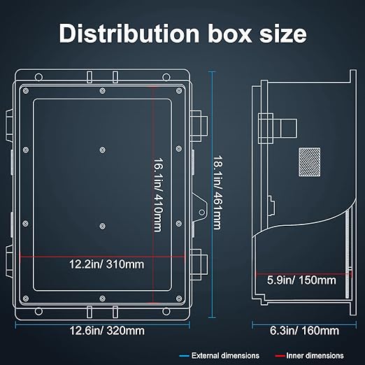 Namunanee Outdoor Electrical Junction Box, ABS Water Resistant Enclosure - Image 5
