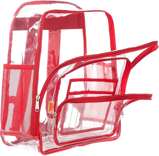 K-Cliffs Large Transparent Backpack Clear Heavy Duty School Bag Durable Student - Image 4