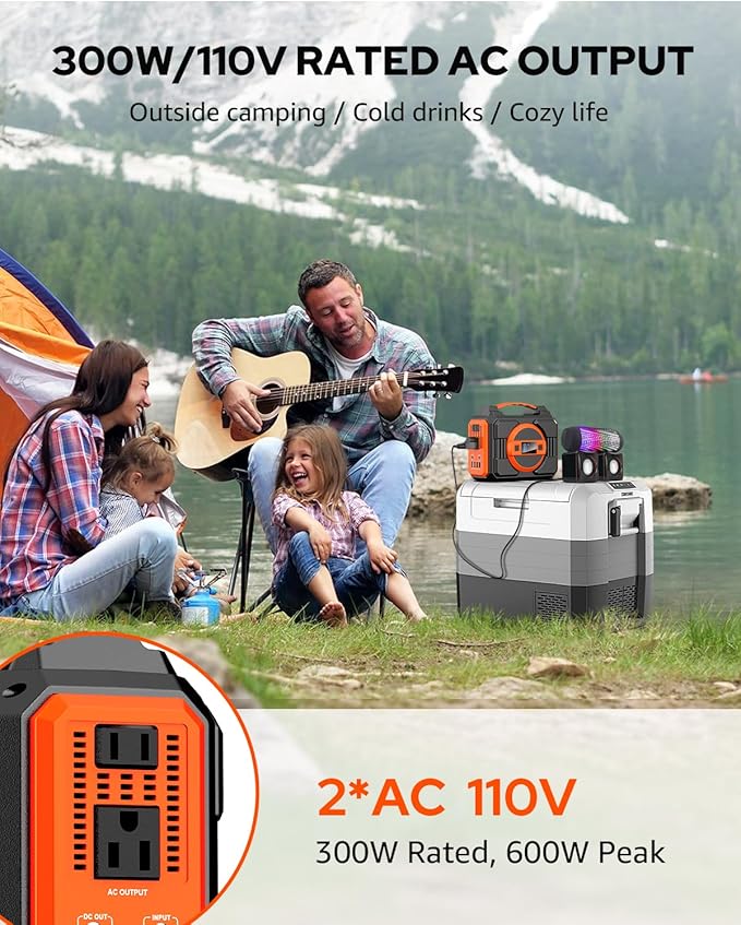 Apowking Portable Solar Powered Generator 300W Rated, - Image 2