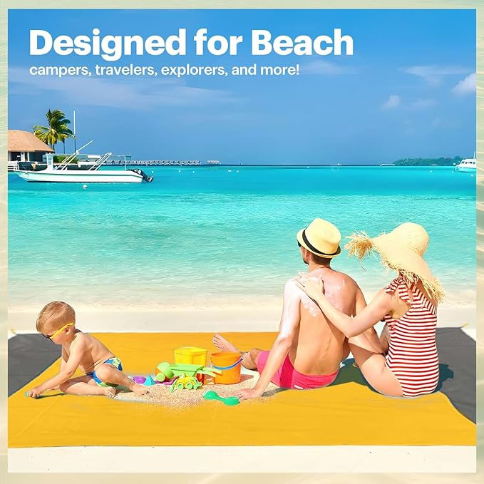 EASYFUN Beach Blanket Sandproof Oversized, Portable Picnic Mat - Image 7