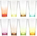 8-Piece Ombre Tumbler Set, 20oz Plastic Drinking Glasses, Shatterproof BPA-Free by WowProLiv