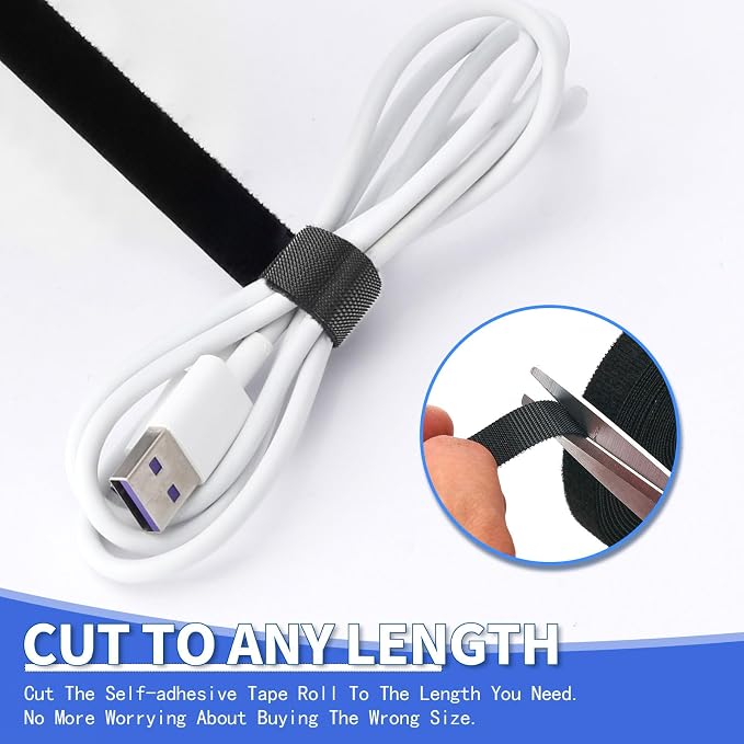 1/2In x 197Ft Reusable Cable Ties Hook and Loop Roll | Tie Down Straps - Image 6