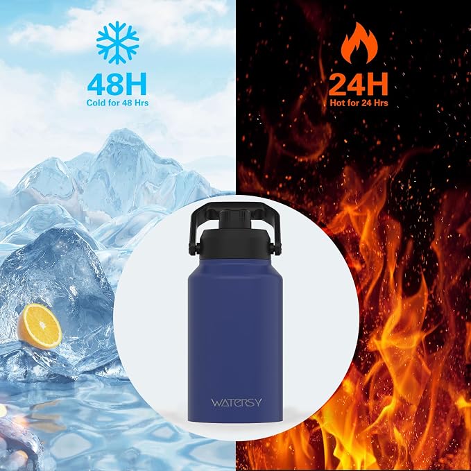 WATERSY 2/3 Gallon Water Bottle Insulated, BPA Free&Leak Proof, 87oz Stainless - Image 2