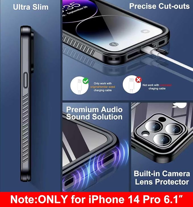 SPIDERCASE Only Designed for iPhone 14 Pro Case Waterproof, Built-in Lens & - Image 5