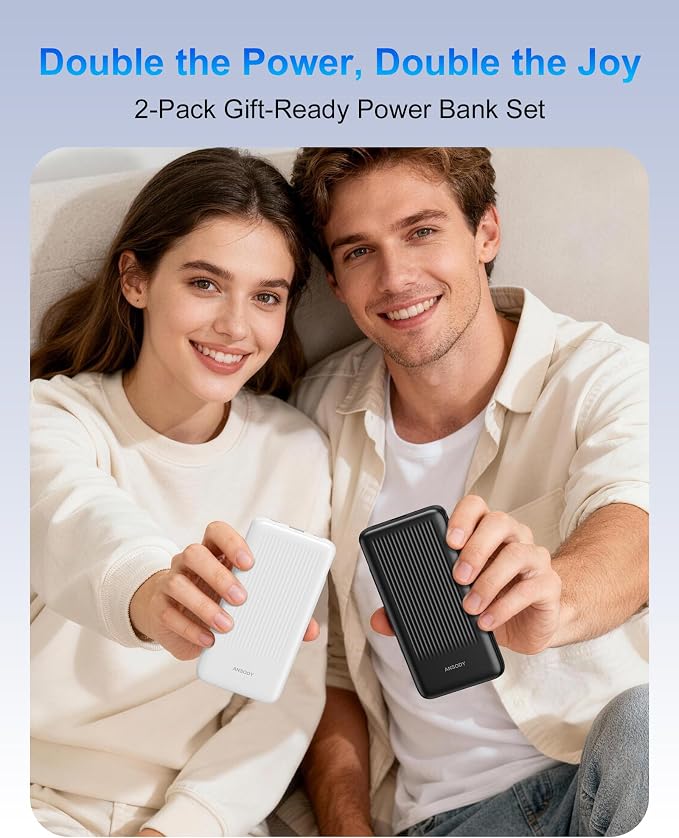 2-Pack Portable Charger, 10000mAh 22.5W Compact USB C Power Bank Fast Charging - Image 8