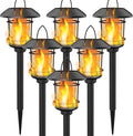 Dynaming 6 Pack Solar Flame Torch Lights Outdoor, Halloween Dual Use Flickering by Dynaming