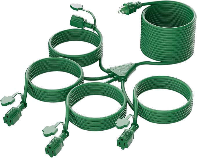 K KASONIC - 46FT Christmas Lights Outdoor Extension Cord by KASONIC