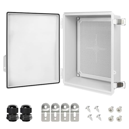 LeMotech Electrical Box, IP67 Waterproof Hinged Cover Stainless Steel Latch by LeMotech
