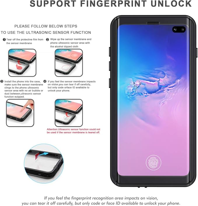 Lanhiem for Samsung Galaxy S10+ Plus Case, IP68 Waterproof Dustproof Case - Image 5