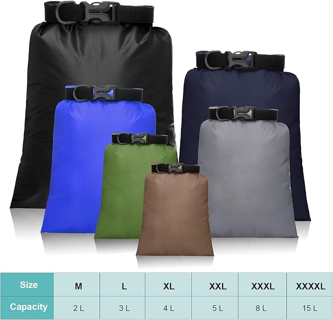 Shappy 6/12 Pcs Waterproof Dry Bags, Lightweight Outdoor Waterproof Dry Stuff - Image 2