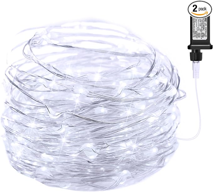 Minetom 2Pack Fairy Lights Plug in, 100 LEDs 33 Feet Firefly String Lights by Minetom