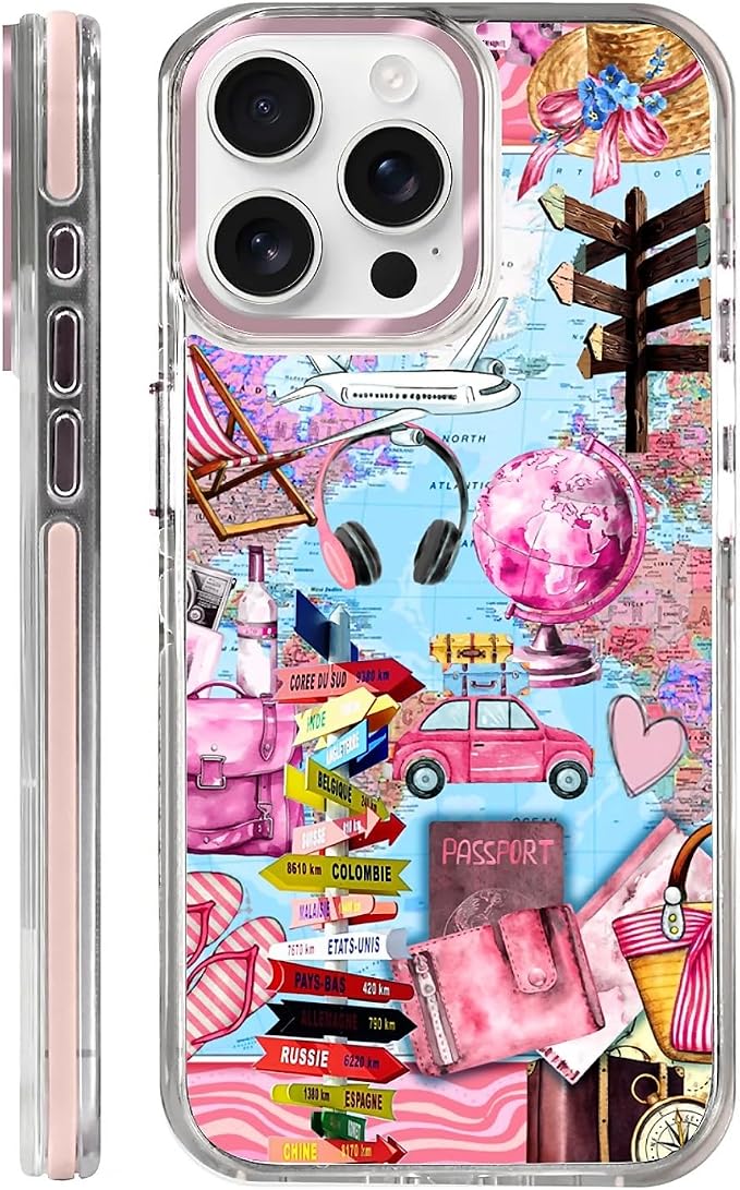 Case for iPhone 14 Pro Max, Cover Holiday Trip World Map Phone Case Design，for by Toulas