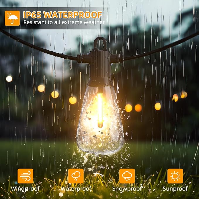 FOOMAN LED Outdoor String Lights, 150FT Outside Waterproof Patio Lights - Image 4