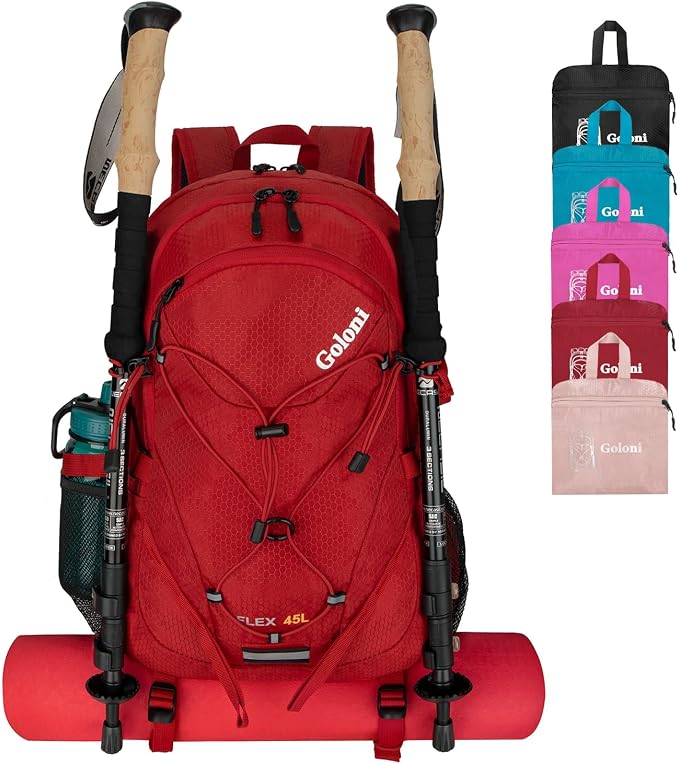 Goloni 45L Hiking Backpack Lightweight Foldable, Waterproof Camping Backpack by GoloniYourStyleYourRule