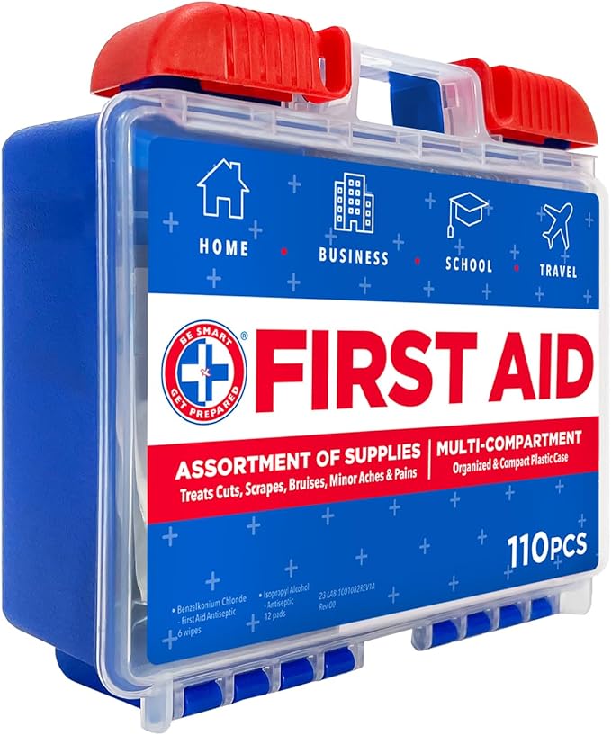 Be Smart Get Prepared 110 pc First Aid Kit: Clean, Protect Minor Cuts, Camping - Image 3