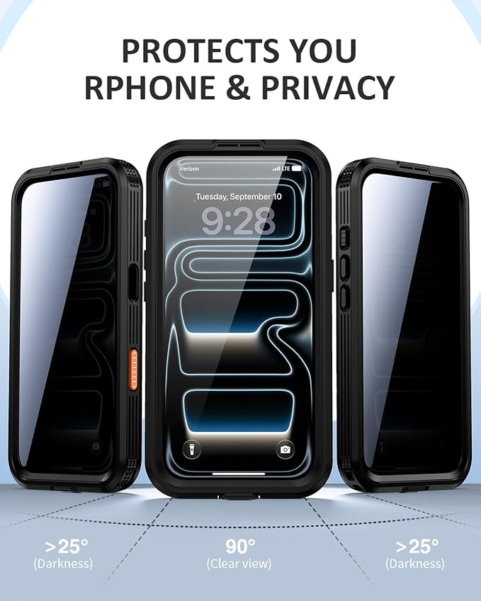 Lanhiem Magnetic for iPhone 17 Pro Case, Built-in Privacy Screen Protector - Image 2