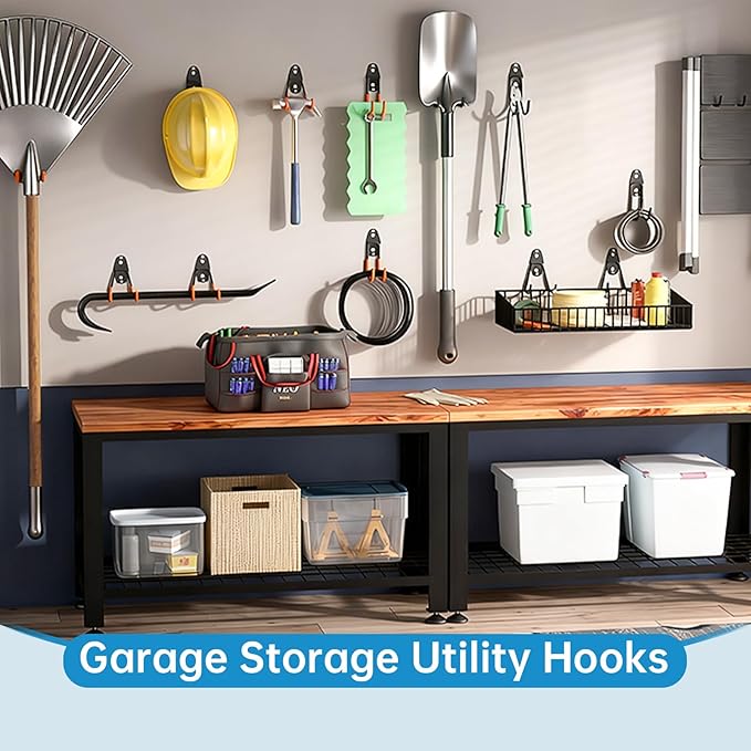 GeeWatom Garage Storage Utility Hooks，Garage Garden Tool Organizer，Steel Wall - Image 5
