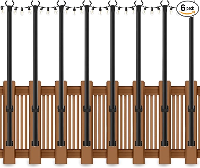 AHRLHR 5 Ft String Light Poles 8 Pack, String Light Poles by Unknown