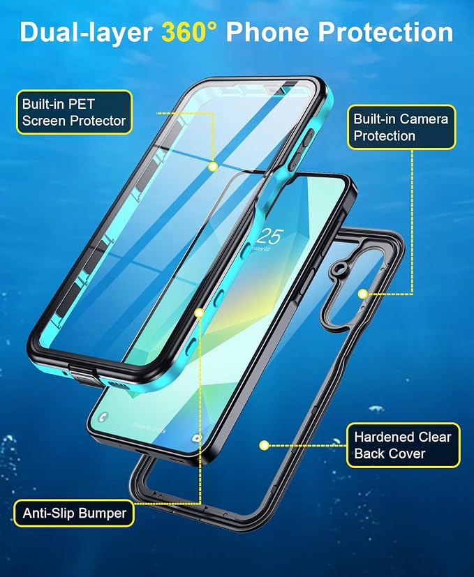 Beasyjoy for Samsung Galaxy A16 5G Phone Case, IP68 Waterproof - Image 5