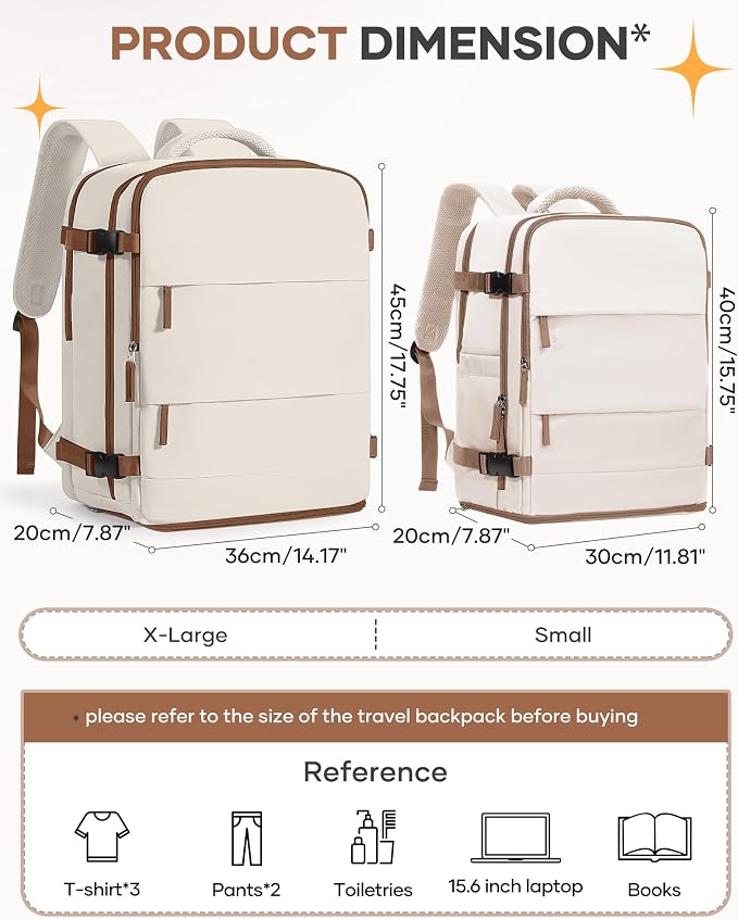 coofay Extra Large Travel Backpack Carry on Flight Approved Mochila De Viaje - Image 3