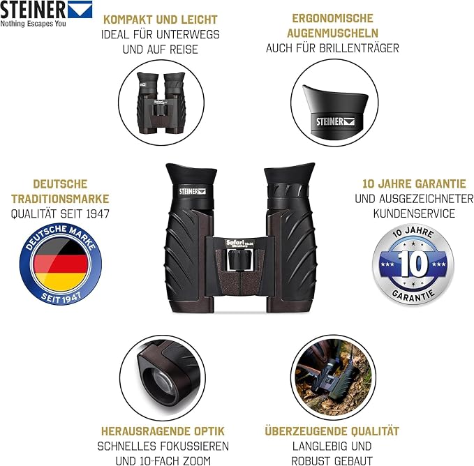 Steiner Safari UltraSharp 10x26 Binoculars, Large Magnification, Waterproof - Image 7
