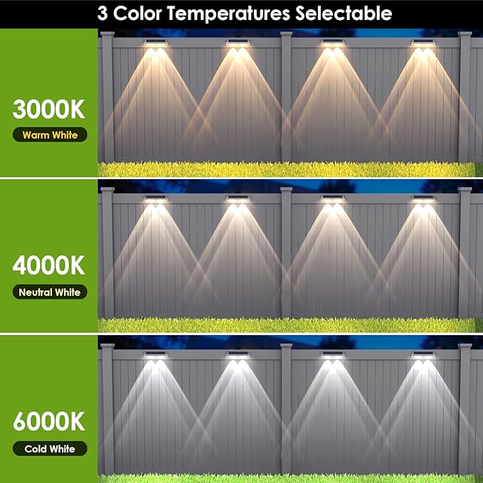LIANGLOME 2 Pack Solar Fence Lights - Image 2