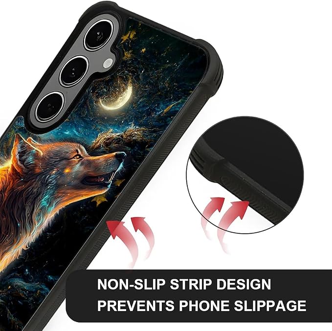 for Samsung Galaxy S24 S25 Plus Case, Star Cave Hungry Wolf Pattern Graphic - Image 5