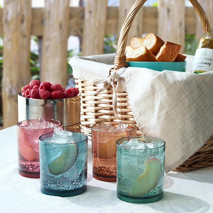 Khen Classic Plastic Reusable Tumbler Drinking Glasses Jewel Muted Colors 13oz - Image 3
