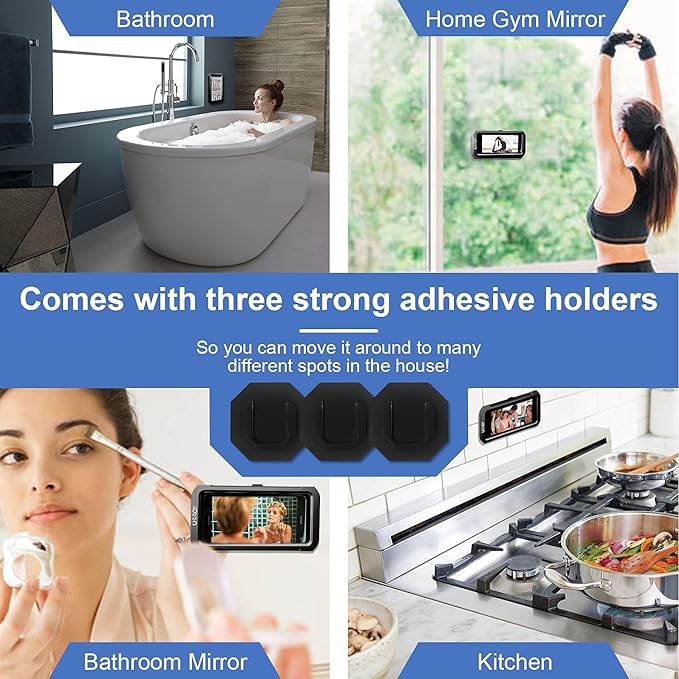 URROY Shower Phone Holder Waterproof, 360° Rotation Shower Phone Case, Anti-Fog - Image 3